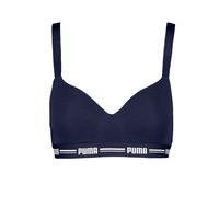 Bügelloser BH PUMA "PUMA WOMEN PADDED TOP 1P HANG", Damen, Gr. S, N-Gr, puma navy, Obermaterial: 57% Baumwolle, 38% Modal, 5% Elasthan, BHs, mit leicht gepaddeten Cups (13805941-S) puma navy