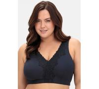Sheego Bügelloser BH in Bustier-Form, mit Spitzenborte 105B marine