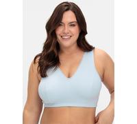 Bügelloser BH SHEEGO, Damen, Gr. 105, Cup G, blau (marine, hellblau), 95% Baumwolle, 5% Elasthan, BHs (33090569-105) marine, hellblau