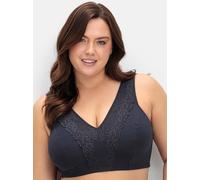 Bügelloser BH SHEEGO, Damen, Gr. 11,5, Cup C, blau (marine), 95% Baumwolle, 5% Elasthan, Spitze:12% Elasthan, 88% Polyamid, BHs (50106739-115) marine