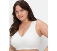 Bügelloser BH SHEEGO, Damen, Gr. 120, Cup G, schwarz-weiß (schwarz, weiß), 95% Baumwolle, 5% Elasthan, BHs (73548650-120) schwarz, weiß