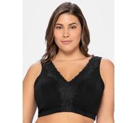 BH ohne Bügel in Bustier-Form, mit Spitzenborte, schwarz, Gr.95B