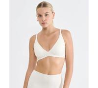 Bügelloser BH SLOGGI "ZERO Feel 2.0", Damen, Gr. L, N-Gr, weiß (silk weiß), Single Jersey, Obermaterial: 76% Polyamid, 24% Elasthan, BHs, mit herausnehmbaren, atmungsaktiven Pads, Lift-up Effekt (5164