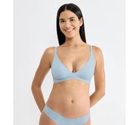 Bügelloser BH SLOGGI "ZERO Feel 2.0", Damen, Gr. XL, N-Gr, blau (light blau), Single Jersey, Obermaterial: 76% Polyamid, 24% Elasthan, BHs, mit herausnehmbaren, atmungsaktiven Pads, Lift-up Effekt (74
