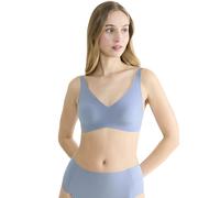 Bügelloser BH SLOGGI "ZERO Feel 2.0 Soft bra", Damen, Gr. M, N-Gr, blau (chambray), Single Jersey, Obermaterial: 76% Polyamid, 24% Elasthan, BHs, nahtlos und unsichtbar (49150143-M) chambray