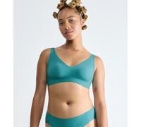 Bügelloser BH SLOGGI "ZERO Feel 2.0 Soft bra", Damen, Gr. M, N-Gr, blau (quiet turquoise), Single Jersey, Obermaterial: 76% Polyamid, 24% Elasthan, BHs, nahtlos und unsichtbar (64530649-M) quiet turqu