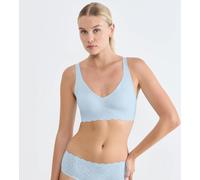 Bügelloser BH SLOGGI "ZERO Feel Bliss", Damen, Gr. S, N-Gr, blau (light blau), Spitze, Obermaterial: 76% Polyamid, 24% Elasthan, BHs, herausnehmbare atmungsaktive Pads, fester Halt, verstellbare Träge