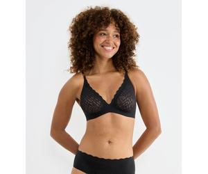 Bügelloser BH SLOGGI "ZERO Feel Bliss THE UP", Damen, Gr. L, N-Gr, schwarz, Spitze, Obermaterial: 76% Polyamid, 24% Elasthan, BHs, Spitzenoptik, Lift-Up Effekt, mit herausnehmbaren atmungsaktiven Pads