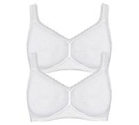 Bügelloser BH SUSA "2er Pack Baumwoll BH ohne Bügel Organic Cotton", Damen, Gr. 95, Cup C, weiß (weiß weiß), Stoff, Obermaterial: 83% Baumwolle CO. 10% Polyamid PA. 7% Elasthan EL., BHs (45900806-95)