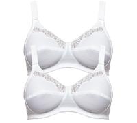 Bügelloser BH SUSA "2er Pack BH ohne Bügel Cotton", Damen, Gr. 85, Cup D, weiß (weiß weiß), Obermaterial: 100% Baumwolle CO., BHs (92371269-85) weiß weiß