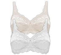 Bügelloser BH SUSA "2er Pack BH ohne Bügel Latina", Damen, Gr. 110, Cup B, bunt (champagner weiß), Spitze, Obermaterial: 77% Polyamid PA. 15% Baumwolle CO. 8% Elasthan EL., BHs (40595851-110) champagn