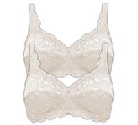 Bügelloser BH SUSA "2er Pack BH ohne Bügel Latina", Damen, Gr. 95, Cup E, beige (champagner champagner), Spitze, Obermaterial: 77% Polyamid PA. 15% Baumwolle CO. 8% Elasthan EL., BHs (55523638-95) cha