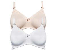 Bügelloser BH SUSA "2er Pack BH ohne Bügel Topsy", Damen, Gr. 80, Cup B, bunt (weiß cappuccino), Obermaterial: 82% Polyamid PA. 18% Elasthan EL., BHs (56601401-80) weiß cappuccino