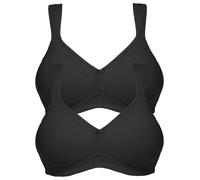 Bügelloser BH SUSA "2er Pack BH ohne Bügel Topsy", Damen, Gr. 80, Cup E, schwarz (schwarz schwarz), Stoff, Obermaterial: 83% Polyester PES. 17% Elasthan EL., BHs (90416632-80) schwarz schwarz