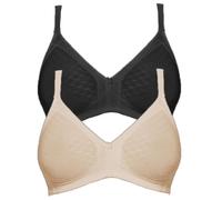 Bügelloser BH SUSA "2er Pack BH ohne Bügel Topsy", Damen, Gr. 85, Cup A, bunt (beige schwarz), Obermaterial: 40% Baumwolle CO. 30% Polyamid PA. 30% Elasthan EL., BHs (96156224-85) beige schwarz