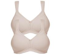 Bügelloser BH SUSA "2er Pack BH ohne Bügel Topsy", Damen, Gr. 90, Cup E, beige (cappuccino cappuccino), Stoff, Obermaterial: 83% Polyester PES. 17% Elasthan EL., BHs (87693826-90) cappuccino cappuccin