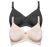 Bügelloser BH SUSA "2er Pack BH ohne Bügel Topsy", Damen, Gr. 90, Cup E, bunt (schwarz cappuccino), Obermaterial: 82% Polyamid PA. 18% Elasthan EL., BHs (18446146-90) schwarz cappuccino