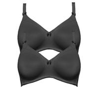 Bügelloser BH SUSA "2er Pack BH ohne Bügel Topsy", Damen, Gr. 90, Cup E, schwarz (schwarz schwarz), Obermaterial: 82% Polyamid PA. 18% Elasthan EL., BHs (69979165-90) schwarz schwarz
