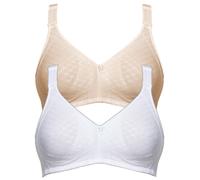 Bügelloser BH SUSA "2er Pack BH ohne Bügel Topsy Plus", Damen, Gr. 90, Cup F, bunt (beige weiß), Stoff, Obermaterial: 40% Baumwolle CO. 30% Polyamid PA. 30% Elasthan EL., BHs (25896359-90) beige weiß