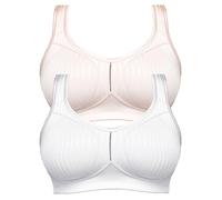 Bügelloser BH SUSA "2er Pack Entlastungs BH Cremona", Damen, Gr. 85, Cup G, bunt (nude weiß), Obermaterial: 76% Polyamid PA. 24% Elasthan EL., BHs (46710400-85) nude weiß