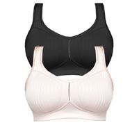 Bügelloser BH SUSA "2er Pack Entlastungs BH Cremona", Damen, Gr. 90, Cup D, bunt (nude schwarz), Obermaterial: 76% Polyamid PA. 24% Elasthan EL., BHs (94844250-90) nude schwarz
