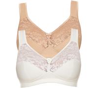 Susa BH Basic 27931, Baumwolle, bügellos, 2er-Pack, 95B Ivory/Pure Beige