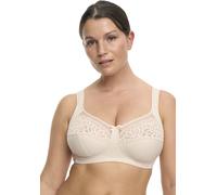 Bügelloser BH SUSA "Classic", Damen, Gr. 100, Cup D, beige (sand), Obermaterial: 54% Polyamid, 27% Baumwolle, 19% Elasthan, unifarben, bequem, BHs Bügelloser BH, Spitze, genähte Cups, Jacquard-Muster,