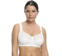Bügelloser BH SUSA "Classic", Damen, Gr. 95, Cup D, weiß, Obermaterial: 54% Polyamid, 27% Baumwolle, 19% Elasthan, unifarben, bequem, BHs, Spitze, genähte Cups, Jacquard-Muster, elastisch, Komfortträg