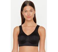 Bügelloser BH SUSA "Cremona", Damen, Gr. 75, Cup E, schwarz, Obermaterial: 65% Polyamid, 28% Elasthan, 7% Polyester, gestreift, bequem, BHs, Stützfunktion, vorgeformte Cups, Streifenoptik vorn (167703