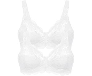 Bügelloser BH SUSA "Latina", Damen, Gr. 100, Cup B, weiß, Spitze, Obermaterial: 77% Polyamid, 15% Baumwolle, 8% Elasthan, bequem, BHs, zarte Spitze, atmungsaktiv, elastisch, bequem, BH-Set (41961420-1