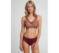 Bügelloser BH SUSA "Prints", Damen, Gr. 100, Cup B, rot (ruby rot), Single Jersey, Obermaterial: 57% Baumwolle, 38% Polyamid, 5% Elasthan, gepunktet, bequem, BHs Bügelloser BH, genähte Cups, gepunktet