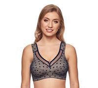 Bügelloser BH SUSA "Prints", Damen, Gr. 95, Cup C, blau (deep ocean), Single Jersey, Obermaterial: 57% Baumwolle, 38% Polyamid, 5% Elasthan, gepunktet, bequem, BHs, genähte Cups, gepunktet, Baumwollmi