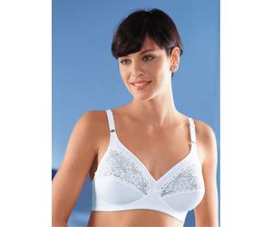 Bügelloser BH TRIUMPH, Damen, Gr. 80, Cup C, weiß, 33% Polyamid, 31% Baumwolle, 26% Polyester, 10% Elasthan, BHs BH Spitzenwäsche Spitzen-BH Bügelloser-BH (367220-80) weiß