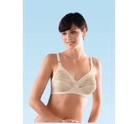 Bügelloser BH TRIUMPH, Damen, Gr. 85, Cup B, beige (elfenbein), 33% Polyamid, 31% Baumwolle, 26% Polyester, 10% Elasthan, BHs BH Spitzenwäsche Spitzen-BH Bügelloser-BH (368074-85) elfenbein