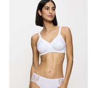 Bügelloser BH TRIUMPH "Doreen + Cotton 01 N", Damen, Gr. 100, Cup C, weiß, Microtouch, Obermaterial: 35% Polyester, 29% Polyamid, 22% Baumwolle, 13% Elasthan, 1% Viskose, unifarben, BHs, mit zarter Lo