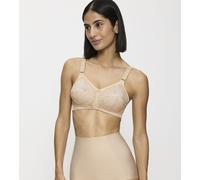 Bügelloser BH TRIUMPH "Doreen X", Damen, Gr. 90, Cup E, beige (natur), Microtouch, Obermaterial: 84% Polyamid, 10% Elasthan (LYCRA), 6% Baumwolle, unifarben, BHs, mit Spitzendetails, breitere verstell
