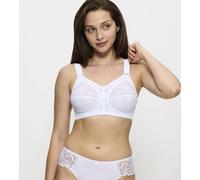 Bügelloser BH TRIUMPH "Doreen X", Damen, Gr. 95, Cup B, weiß, Microtouch, Obermaterial: 84% Polyamid, 10% Elasthan (LYCRA), 6% Baumwolle, unifarben, BHs, mit Spitzendetails, breitere verstellbare Träg
