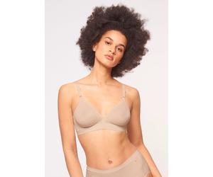 Bügelloser BH TRIUMPH "Micro Fun", Damen, Gr. 80, Cup B, beige, Microtouch, Obermaterial: 82% Polyamid, 18% Elasthan (LYCRA), bedruckt, leicht glänzend, unifarben, BHs, nahtlos vorgeformte Cups (78396