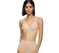 Bügelloser BH TRIUMPH "Modern Soft+Cotton N", Damen, Gr. 80, Cup E, beige (neutral beige), Microtouch, Obermaterial: 40% Polyamid, 37% Baumwolle, 23% Elasthan, unifarben, BHs, mit dezenten Streifen (9