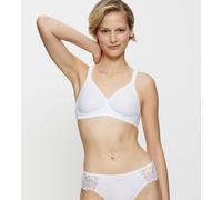 Bügelloser BH TRIUMPH "Modern Soft+Cotton N", Damen, Gr. 80, Cup E, weiß, Microtouch, Obermaterial: 40% Polyamid, 37% Baumwolle, 23% Elasthan, unifarben, BHs, mit dezenten Streifen (20493628-80) weiß