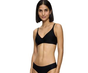 Bügelloser BH TRIUMPH "Pure Micro N", Damen, Gr. 90, Cup D, schwarz, Single Jersey, Obermaterial: 74% Polyamid, 26% Elasthan, clean, unifarben, Basic, BHs, nahezu unsichtbar (46353832-90) schwarz