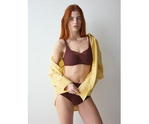 Bügelloser BH TRIUMPH "Shape Smart P", Damen, Gr. 5, N-Gr, velvet chocolate, Microtouch, Obermaterial: 51% Polyamid, 25% Polyester, 24% Elasthan, BHs, glättend und schmeichelnd (73849909-5) velvet cho
