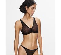 Bügelloser BH TRIUMPH "Signature Sheer P EX", Damen, Gr. 75, Cup A, schwarz, Tüll, Obermaterial: 49% Polyester, 26% Elasthan, 25% Polyamid, bestickt, unifarben, BHs, Monogramm-Tüll und zarte Spitzende