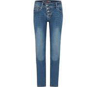 Buena Vista Straight Fit Jeans mit Knopfverschluss Modell 'Malibu' in Blau, Größe S