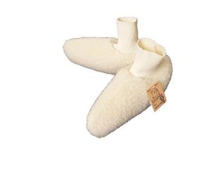 Bündchen-Bettschuhe Wolle, 100 % Schurwolle i. F., Farbe Ecru, Größe 40-41, 12113000103