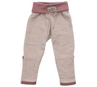 Bündchenhose Ringel Wolle Seide Beinumschlag mauve-natur 62