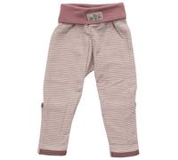 Bündchenhose Ringel Wolle Seide Beinumschlag mauve-natur 68