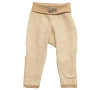 Bündchenhose Ringel Wolle Seide Beinumschlag sand-natur 68