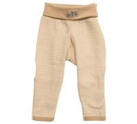 Bündchenhose Ringel Wolle Seide Beinumschlag sand-natur 80