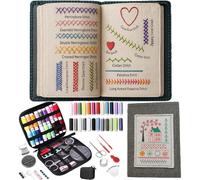 Buerfu DIY Stichbuch, Stickbücher Mit Nadel Und Faden, Stickerei Nähbuch, Nähbücher Für Anfänger Erwachsene, Stickbuch Für Anfänger Und Stickbegeisterte